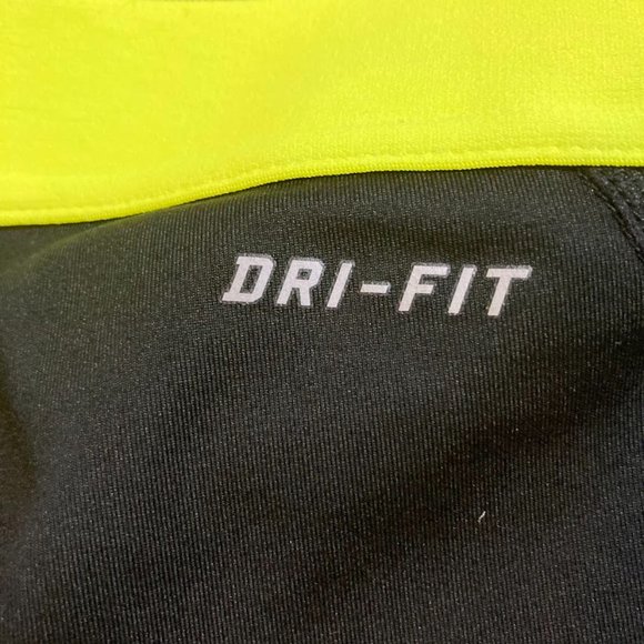 Nike Pro Compression Shorts Women's Size Large L Black Volt Yellow - Picture 5 of 9